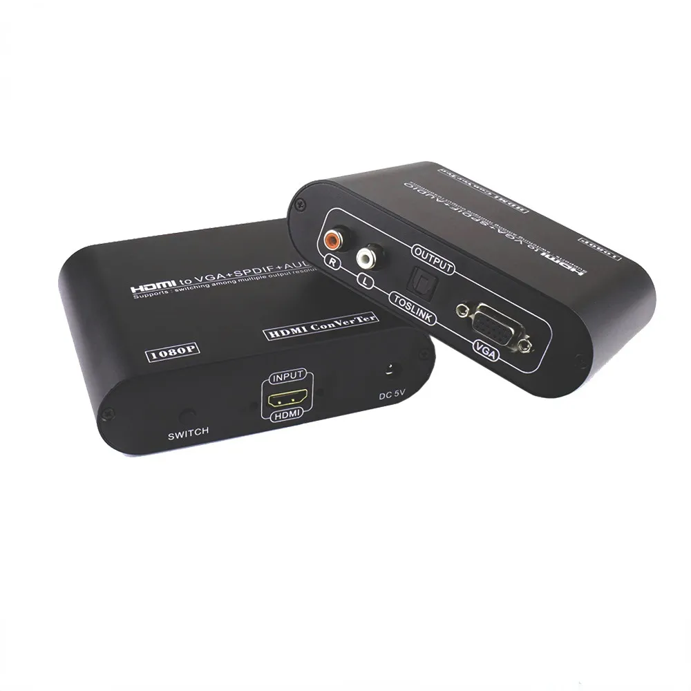 Digitaler JTD-HDMITOVGA-Audio Premium-Qualität HDMI zu VGA Plus R/L Audio oder 5.1CH Audio Converter