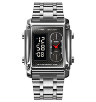 Montre Skmei 1868 en gros de Chine, vente chaude, montre numérique dorée, montre classique en acier inoxydable, montres-bracelets pour hommes