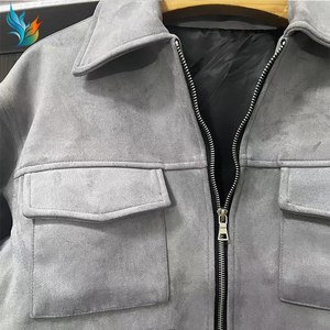 Giacca di pelle scamosciata da uomo con cerniera spessa personalizzata Multi-tasca per l'inverno - Product Image 5