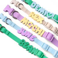 Set Kalung dan Tali Anjing PVC Anti Air Warna Macaron Menyala dalam Gelap untuk Anjing Kecil Sedang Besar Grosir