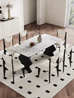 Ensemble de table à manger pliable en teck noir moderne avec design durable et imperméable pour la maison, l'hôtel, l'appartement ou la villa