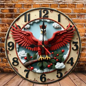 <b>Round</b> Wooden Wall Clock 25x25cm Traditional Roman Numeral Wood Wall Decor Home Study Room Decoration - Product Image 4