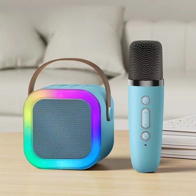 2 Mini Karaoke Machine Portable Speaker System with 2 Microphone Mics for Birthday New Year Home Party