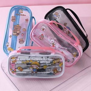 Sac de rangement pour crayons personnalisé, portable, étanche, en PVC transparent, mignon, design personnalisable, pour l'école et le bureau - Product Image 2