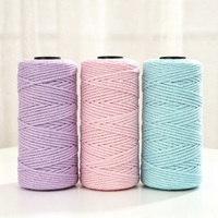 Fil à macramé multicolores 100% polyester, 2 mm, torsadé, simple brin