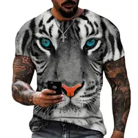 2022 New Fashion Cartoon Tiger 3d Print Unisex Cool T-shirt Funny