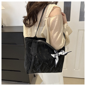 2025 New Arrival Woman's <b>Tote</b> Handbag Water Resistant Large Capacity Solid Color PU Leather <b>Zipper</b> Closure Polyester Lining All - Product Image 2