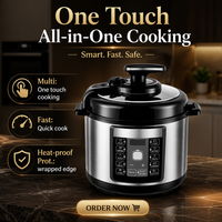 Cuisinière électrique à pression OEM 220-240V 5L en acier inoxydable avec revêtement antiadhésif, écran LED programmable 10-en-1, certifiée CB CE RoHS LFGB