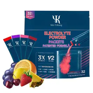 Custom juicy variety Electrolyte Drink powder patented formula promote digestion and absorption Vegan elestrolte powder packets