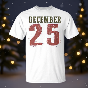 T-shirt de Noël du 25 décembre, design rétro, blanc, vêtements pour hommes - Product Image 3