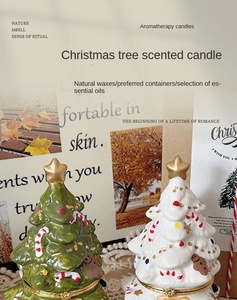 Bougie de cire de soja <span class=keywords><strong>parfum</strong></span>ée en forme <span class=keywords><strong>d</strong></span>'arbre de Noël <span class=keywords><strong>d</strong></span>'aromathérapie à la maison confortable naturelle avec des huiles essentielles Spa et <span class=keywords><strong>parfum</strong></span> cadeau de vacances - Product Image 5