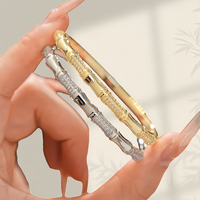 Bracelets et Joncs TX Fashion pour Femmes, Joncs en Bambou Cachemiri, Joncs en Zircon, Vente en Gros, Bijoux de Mariage et de Fête