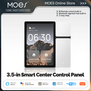 Moes tuya Wifi 3.5-inch thông minh Bảng điều khiển màn hình 3 Rơ Le 3 nút vật lý IR điều khiển từ xa Bluetooth sigmesh Hub được xây dựng trong - Product Image 3