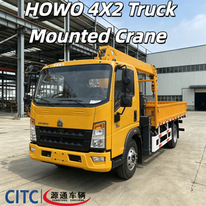 Camion grue à flèche HOWO 4X2 à <span class=keywords><strong>prix</strong></span> compétitif pour levage de charges sur courtes distances, châssis léger, économie de carburant, facile à accéder en ville - Product Image 3