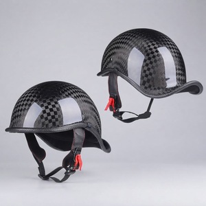 Casque de moto <span class=keywords><strong>en</strong></span> fibre de carbone, style beanie ducktail, demi-casque d'été pour hommes et femmes, casque de sécurité vintage pour cruiser - Product Image 2