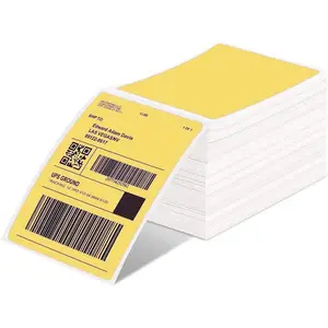 Phomemo 500PCS Yellow Mailing Labels 4x6 Adhesive Thermal 4x6 Label for Small Business Supplies Shipping Label Printer
