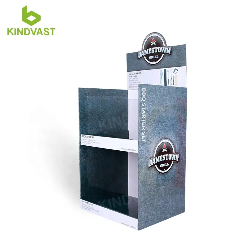 Creativity Hot Sell Custom Cardboard Tools Display Stand 2 Tier Cardboard Display Stand Free Samples