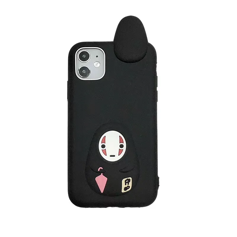 Le voyage de Chihiro Sans Visage homme 3D En Silicone Mignon Pour iPhone 12 mini Pro max X XS Max XR 8 7 Plus Couverture de Téléphone