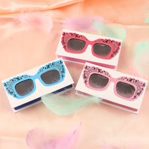 Square empty paper luxury drawer packaging gold stamping logo pink eyelash box - Product Image 3