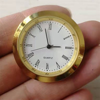 Mini horloge personnalisée 27mm or/argent Quartz Insert de lunette au design moderne classique pour la montre bouton du salon Matériau métallique
