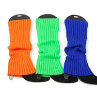 Nouvelles chaussettes automne hiver fluorescent couleur vive laine couvre-jambe couleur bonbon hommes femmes tricoté pile chaussettes colorées bottes ensemble pieds