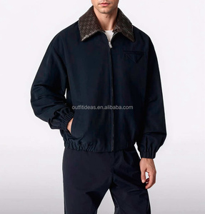Giacca Unisex in Misto Cotone e Tela con Colletto in Pelle Staccabile, Stile Vintage da Lavoro e Aviatore - Product Image 2