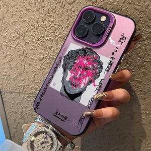 Funda de teléfono creativa con grafiti artístico para <span class=keywords><strong>iPhone</strong></span> XS XR 13 Mini 16 <span class=keywords><strong>Plus</strong></span> 17 Pro Max Durable PC Coque con David Mona - Product Image 3