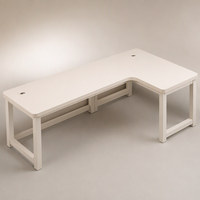 Bureau de jeu en forme de L moderne avec structure en acier renforcé, poste de travail d'angle pour la maison, le bureau, la chambre et la configuration informatique