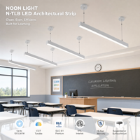 Luminaire linéaire LED de 2 pieds, 130 lm, CCT sélectionnable, homologué ETL DLC 5.1, suspendu pour l'éclairage des allées d'entrepôt