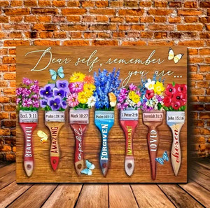 Pintura en lienzo de mariposa Dear Yourself Remember You Floral Print Wall Art Print Sala de estar Dormitorio Decoración de pared Arte - Product Image 2
