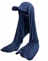 Voile Hijab Noir pour Femme, Foulard Modeste Musulman, Protection Solaire Extérieure, Châle