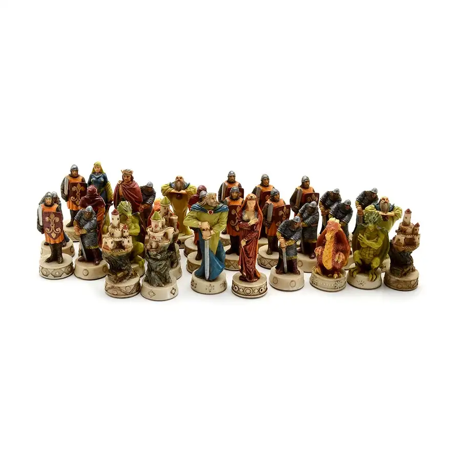 Juego de ajedrez de figuritas religiosos de lujo, decoración para el hogar, artesanía de resina, piezas de ajedrez