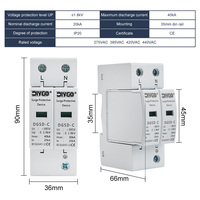 DIY GO AC SPD 2P 20KA 40KA 60KA 385V Protection contre les surtensions domestique Protection Dispositif de protection contre les surtensions basse tension 1P+N