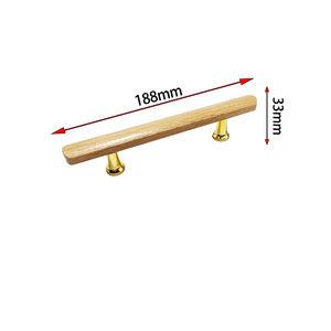 Moderne Minimaliste Noyer Grain de Bois Monotrou Armoire Porte Poignée Tiroir Armoire Tiroir Tube en Bois + Poignée en Plastique - Product Image 6