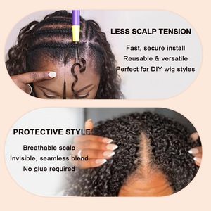 Extensions de cheveux humains au crochet effet plume pour femmes noires, boucles ondulées, style polyvalent, <span class=keywords><strong>noir</strong></span> naturel, pour tresses - Product Image 5