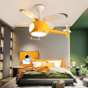 Creative LED Elicottero Cartone Animato Aereo Ventilatore a Soffitto Lampadario per <span class=keywords><strong>Bambini</strong></span> Camera da Letto Studio Luce a sospensione - Product Image 5