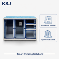 Mini distributeur automatique intelligent à 5 compartiments, faible coût, paiement par QR, personnalisation de la marque, pour bureau et commerce de détail