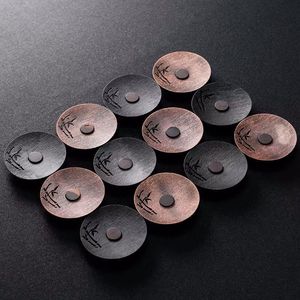 Creative Round Alloy <b>Teacup</b> Coasters With Magnet Tea Set Accessories For Japanese Tea Ceremony - Product Image 4