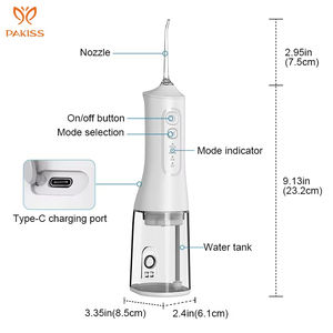 PAKISS Custom Logo Electric <b>Water</b> <b>Flosser</b> Cordless Plastic Portable USB Rechargeable IPX7 Waterproof Lightweight Travel Handheld - Product Image 5