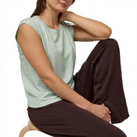 Débardeur court côtelé en coton à séchage rapide pour femme, coupe ample, avec logo personnalisé, idéal pour le sport