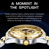 Montre mécanique automatique pour homme Mark Fairwhale 44MM, boîtier et bracelet en métal, mouvement à visière dynamique, fond transparent, étanche, lumineuse FW-6032