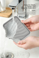 Support de Savon en Silicone Souple Personnalisable avec Drainage Intégré pour Évier, Douche, Salle de Bain et Cuisine