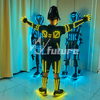 Costume de robot LED RVB Tenue de danse de scène Gilet coloré inspiré de Tron pour l'équipe de discothèque Performance Ballroom Wear