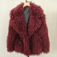 Nouveauté, manteau d'hiver élégant pour femmes, en fausse fourrure shaggy multicolores, court et tendance