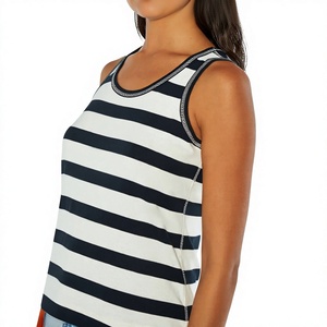 Camiseta sin mangas de algodón de alta calidad OEM/ODM para mujer, con logo y empaque personalizados, chaleco acanalado de verano, top corto liso de ajuste ceñido. - Product Image 5