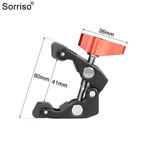 Sorriso Nhôm Siêu Kẹp Đôi Đầu Mới Ma Thuật Cánh Tay 360 Xoay <span class=keywords><strong>1</strong></span>/4 "3/8" Chủ Đề Cho Hành Động Máy Ảnh Điện Thoại DSLR Máy Ảnh - Product Image 4