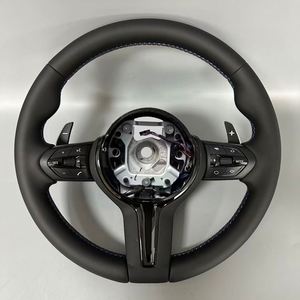 Volante Deportivo de Cuero Negro Perforado para <span class=keywords><strong>BMW</strong></span> A6 A3 A4 A5 Q5 RS3 RS7 Q7 C6 C8 A8 S6 S7 B8 B8.5 B9 S3 <span class=keywords><strong>S4</strong></span> S5 - Product Image 2