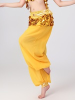Pantalon de danse orientale brillant pour femmes, pantalon en mousseline de soie à paillettes et franges, costume de danse classique en rayonne