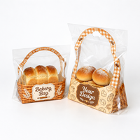 Sac en papier kraft brun écologique personnalisé pour boulangerie, petit format, pour pain au levain, sandwich, sac à pain en plastique avec fenêtre