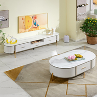 FB0017 meubles de salon de luxe dernier ensemble de table basse en or ensemble de meuble tv